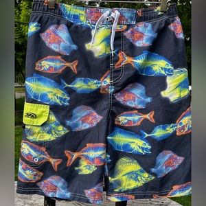 PipeLine Swim Trunks/Board Shorts 18/20 XL Youth Boys Fish Print Casual Colorful